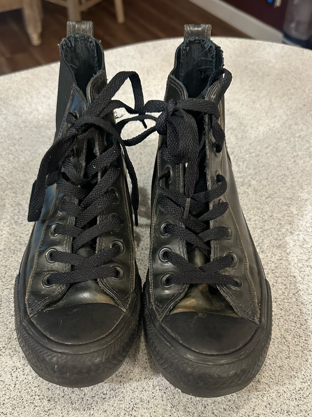 Black High-Top Lace-Up Women’s Sneakers